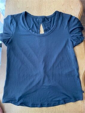Women's Dark Grey Keyhole Tee